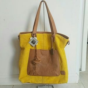 NWT Frye canvas and leather tote