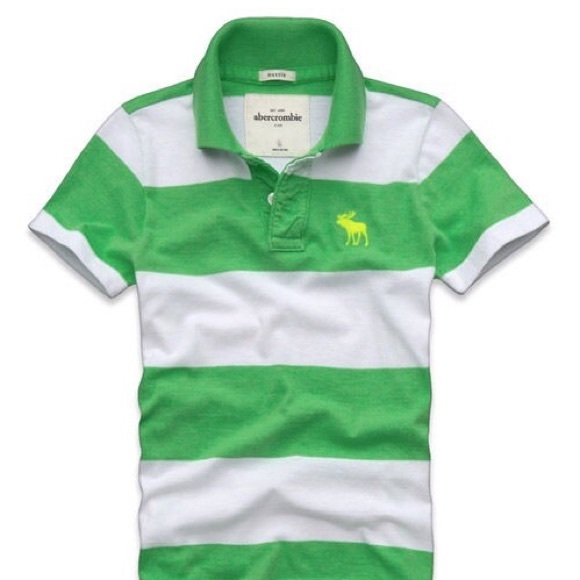 Abercrombie green & white polo