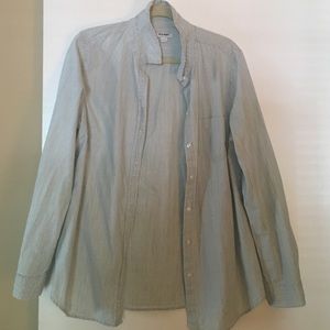 White striped chambray shirt