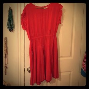Madewell red silk dress