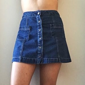 Denim Button Down Skirt