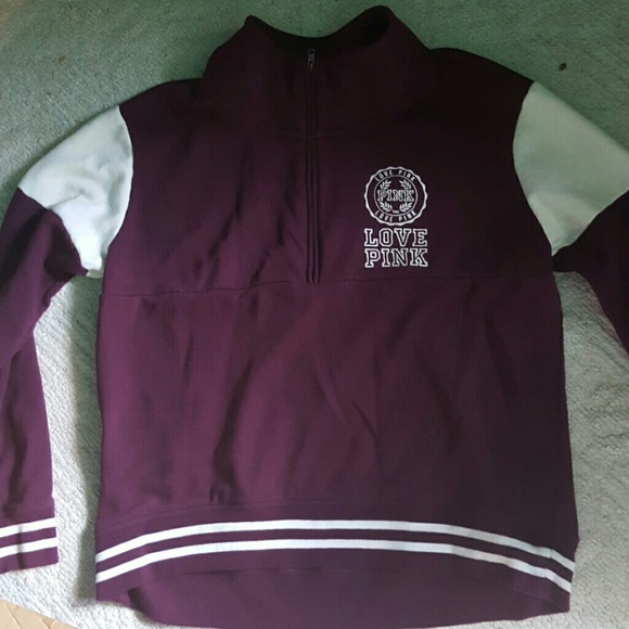 High low maroon PINK VS 1/4 zip