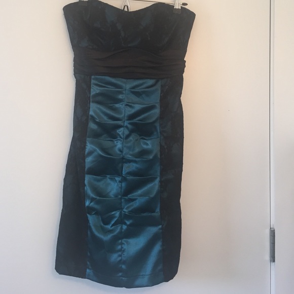 Teal and black laced dress! - Picture 1 of 4