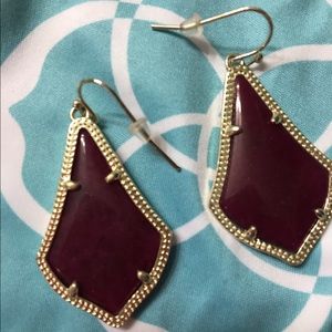 Kendra Scott Maroon Jade Alex Earrings