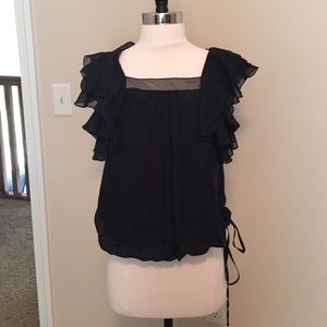 Bebe XS black ruffle top