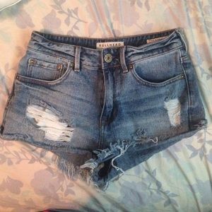 High rise denim shorts