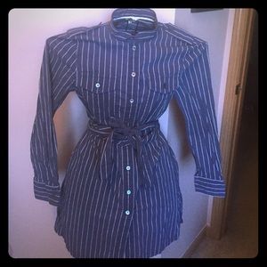 Blue and white tunic