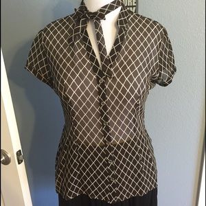 Express 100% silk sheer blouse