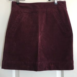 Maroon corduroy skirt