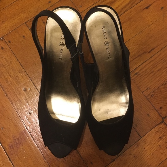 Sling back black peep toe Kelly & Katie Heels