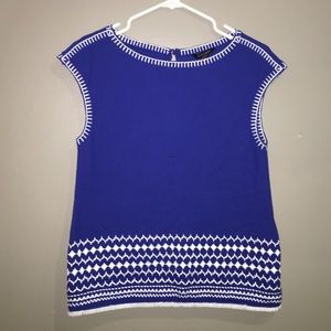 Banana Republic royal blue embroidered top