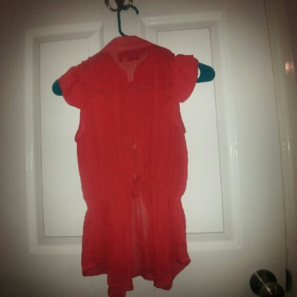 Red Ruffle Blouse - Picture 2 of 2