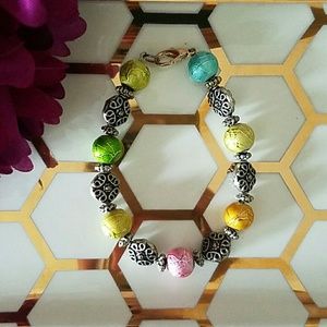 Artisan Silver Beaded Bracelet