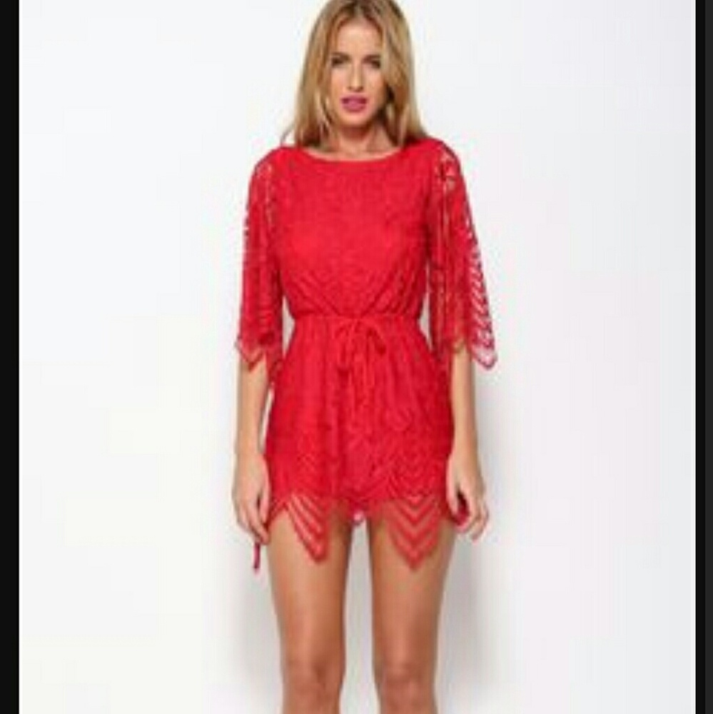HELLO MOLLY Red Romper