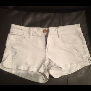 White jean shorts