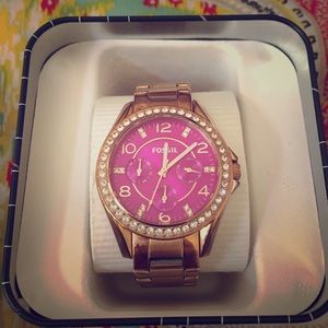 💕💜Rose Gold and Pink Fossil Watch💜💕