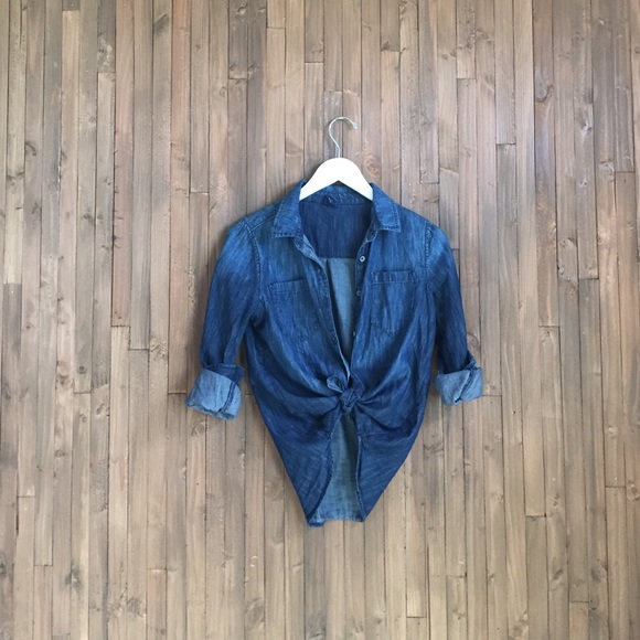 Gap dark vintage wash denim top.