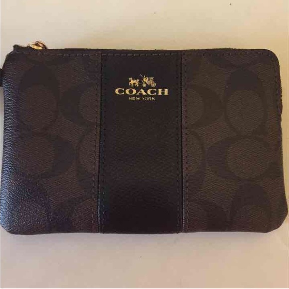 Leather Coach Wristlet