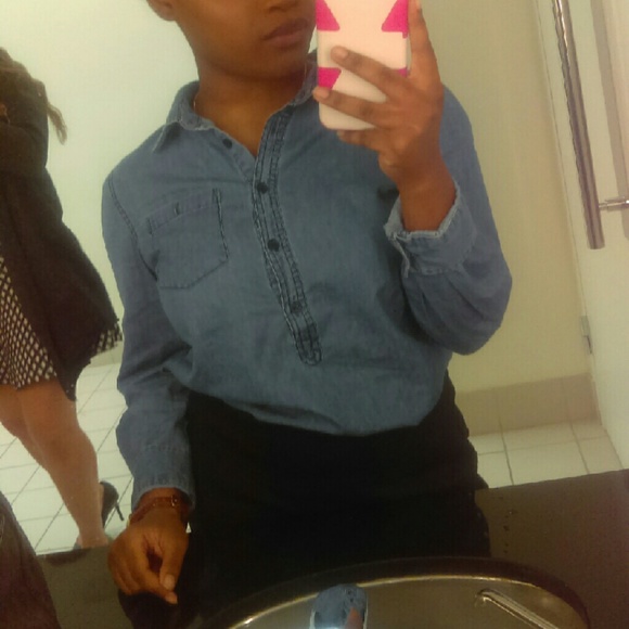 Chambray half button up shirt - Picture 1 of 4