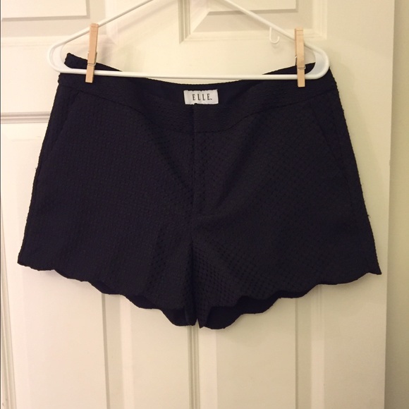 Black scalloped shorts