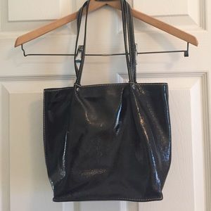 Talbots patten leather handbag