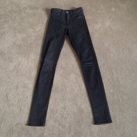 High waisted charcoal jeans