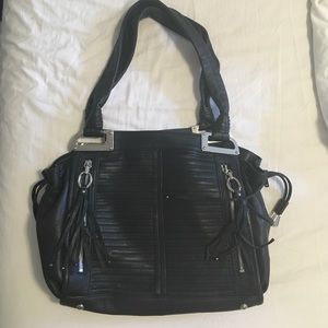 B Makowsky Black Leather Purse