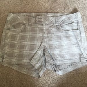 Grey & White Plaid Shorts