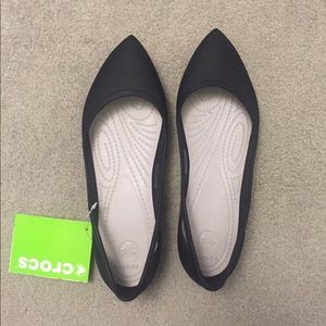 Crocs Rio Flat in black. NEVER WORN!