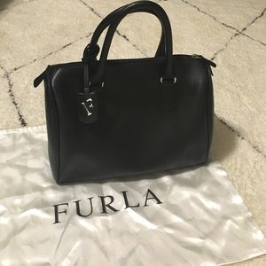 Black Furla Textured Leather 'Candy' Bag