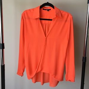 ✨Jay Godfrey✨Stunning Bright Orange Silk Blouse