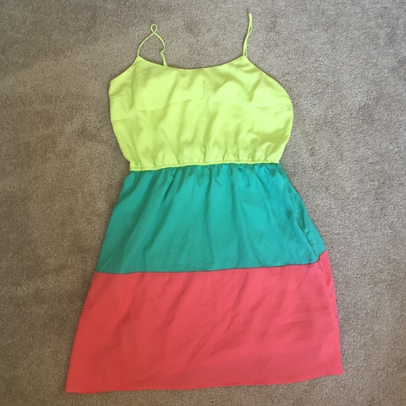 Bright Spaghetti Strap Summer Dress