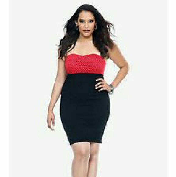 Torrid red and black Bodycon dress