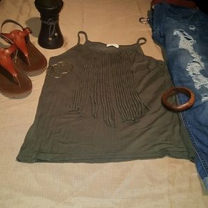 Casual and fun tank with fringe!