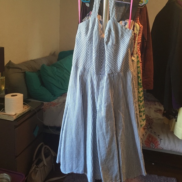 Betsey Johnson Striped Marilyn Halter Dress