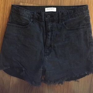 Just USA Hi-Rise Black Denim Shorts
