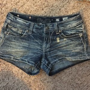 Distressed miss me shorts