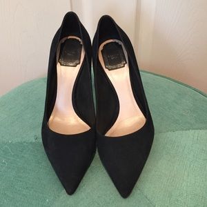 Christian Dior teal suede pumps