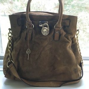 Michael Kors Large Distressed Leather Hamilton Bag