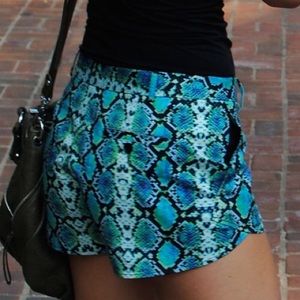 BCBG Blue Snake Print Shorts