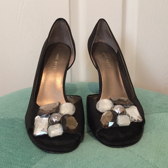 Nine West Jeweled Peep Toes