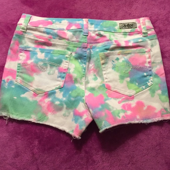 Justice tie-dye girl shorts - Picture 2 of 3