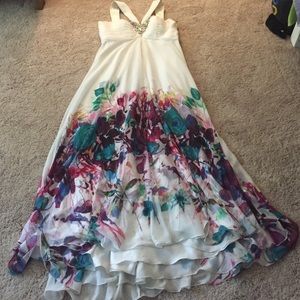 Jovani size 16 white floral dress.