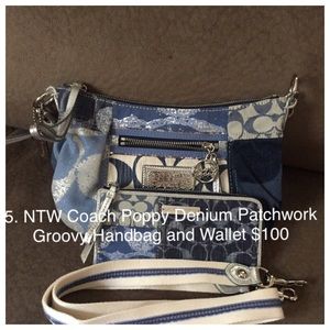 Poppy Denium Patchwork Groovy Handbag & Wallet