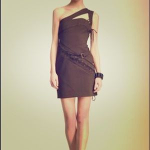 NWT L.A.M.B Olive Asymmetrical Dress