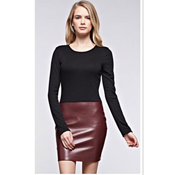 🎉HP🎉KNIT & FAUX LEATHER DRESS - Picture 2 of 5