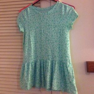 Circo  green animal print short sleeve shirt