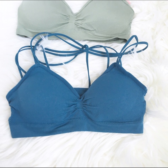 Soft cup bralette top in BLU TEAL - Picture 3 of 4