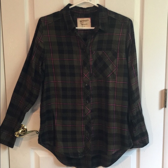 Arizona Boyfriend Fit Woven Plaid Shirt