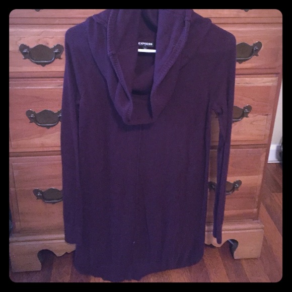 Express cowl neck sweater dress- deep purple
